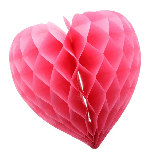 Wedding White Paper Honeycomb Heart Decoration 30cm 12" NEW Wedding White Paper Honeycomb Heart Decoration 30cm 12" NEW